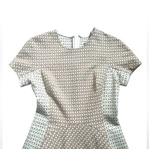 Lela Rose Tan and White Patterned Dress